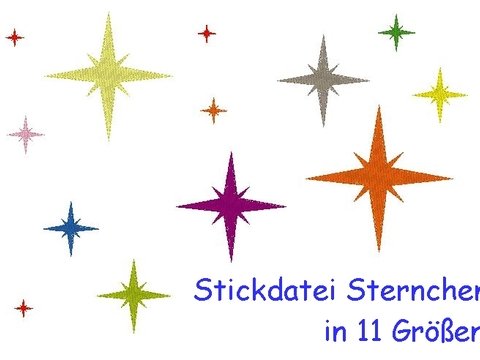 Stickdatei Sternchen in 11 Größen Stern