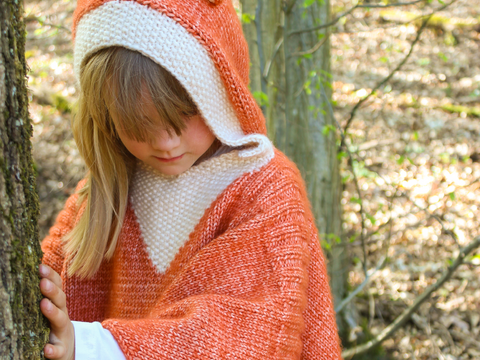Kinderponcho Fuchs der mitwächst! - Strickanleitung Größe 104/110