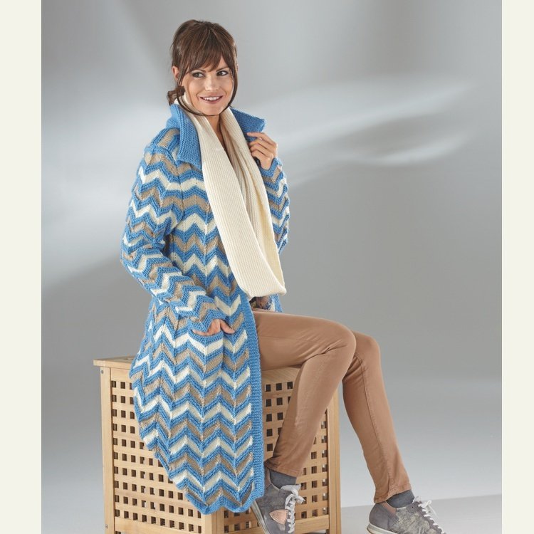 Strickanleitung Damenmantel "Sporty" 755010 - Bild 2