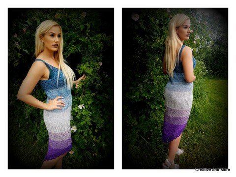 Häkelanleitung asymmetrisches Sommerkleid - alle Größen