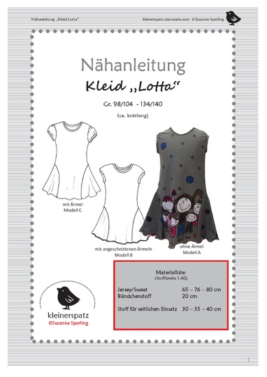 Nähanleitung  Kleid "Lotta"