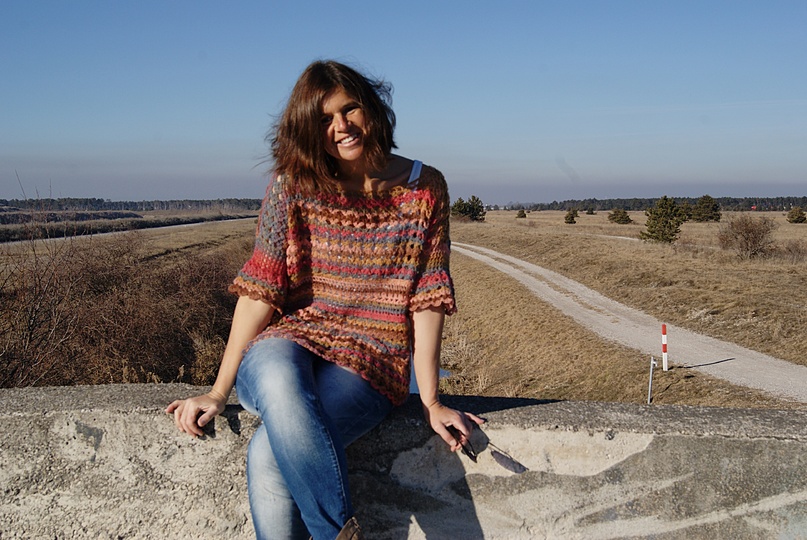 Häkeltunika / Shirt MORGENRÖTE (Gr. S/M und L/XL - leicht an alle Größen anzupassen)