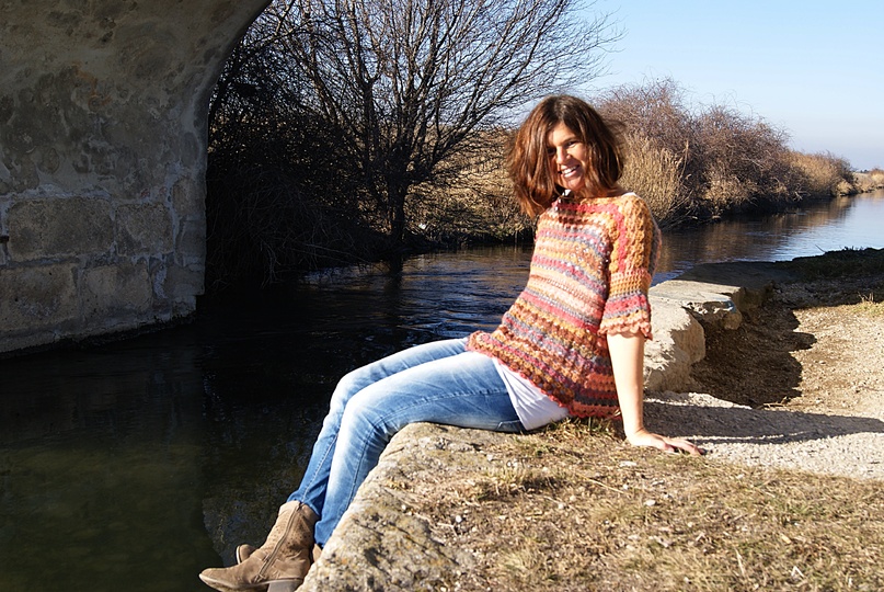 Häkeltunika / Shirt MORGENRÖTE (Gr. S/M und L/XL - leicht an alle Größen anzupassen)