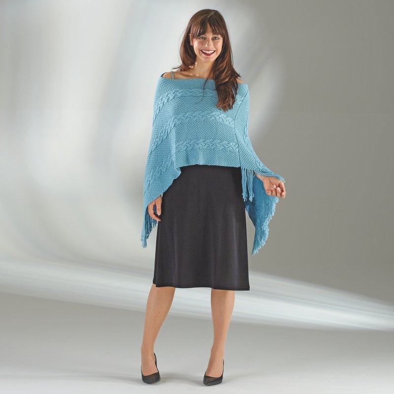 Strickanleitung Damenponcho "Seidenglanz" 756124