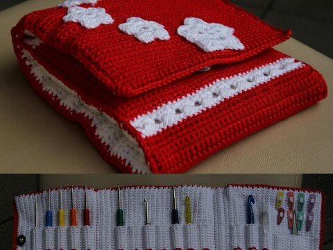 Häkelanleitung praktische Häkelnadeltasche