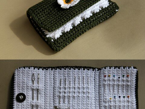 Häkelanleitung praktische Nähnadeltasche