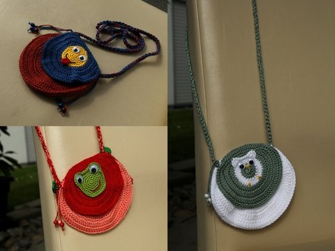 Häkelanleitung für 3 süße Kindertäschchen