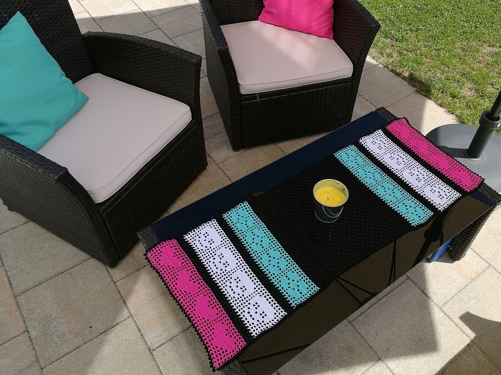 Häkelanleitung Tischläufer Sugar Skull