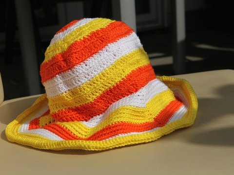 Häkelanleitung für Kindersonnenhut - Kopfumfang ca. 50cm (4 - 5 Jahre)