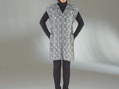 Häkelanleitung Damenponcho "Cablé Gitti" 756161