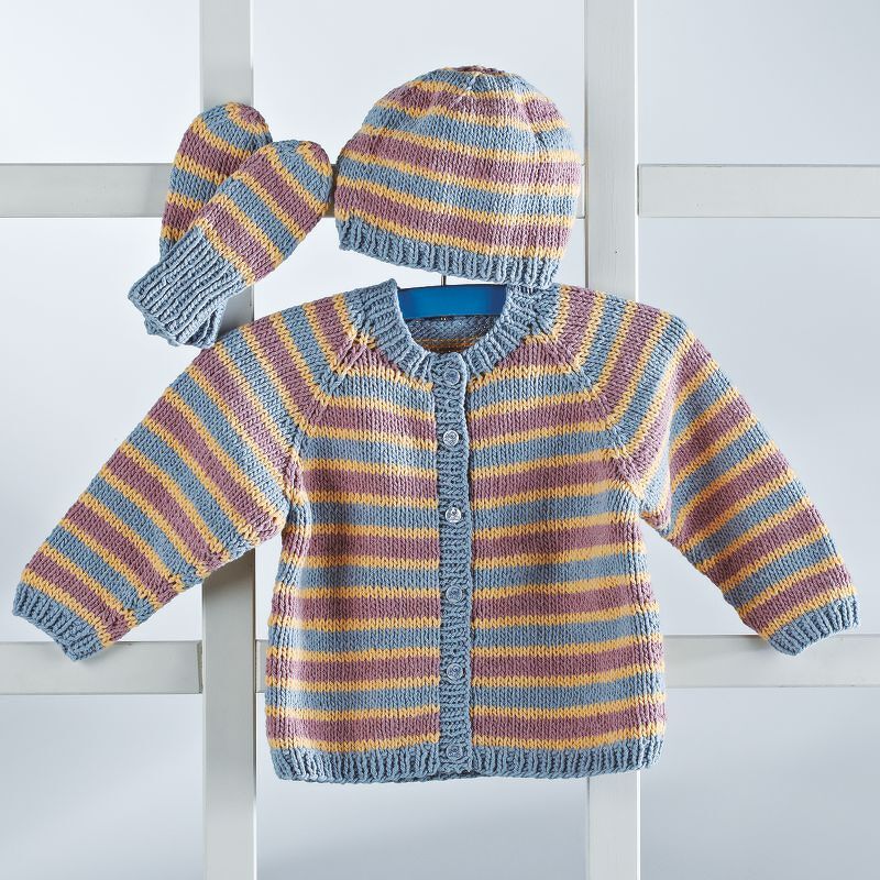 Strickanleitung Babyjacke, Mütze und Fäustlinge "Melazzo" 755292