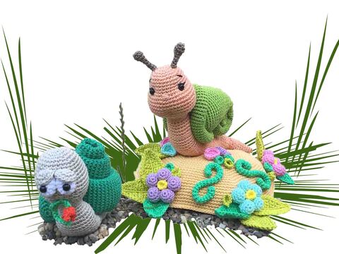 Schnecke Gaby und James Häkelanleitung Amigurumi