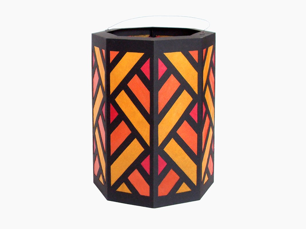 St. Martins-Laterne mit Streifen - Bastelvorlagen und Anleitung