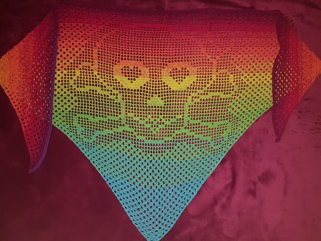 Motivtuch Skullinchen, Dreieckstuch, Häkelanleitung