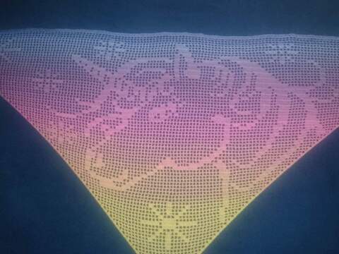 Motive scarf Unicorn, unicorn triangular scarf, crochet pattern
