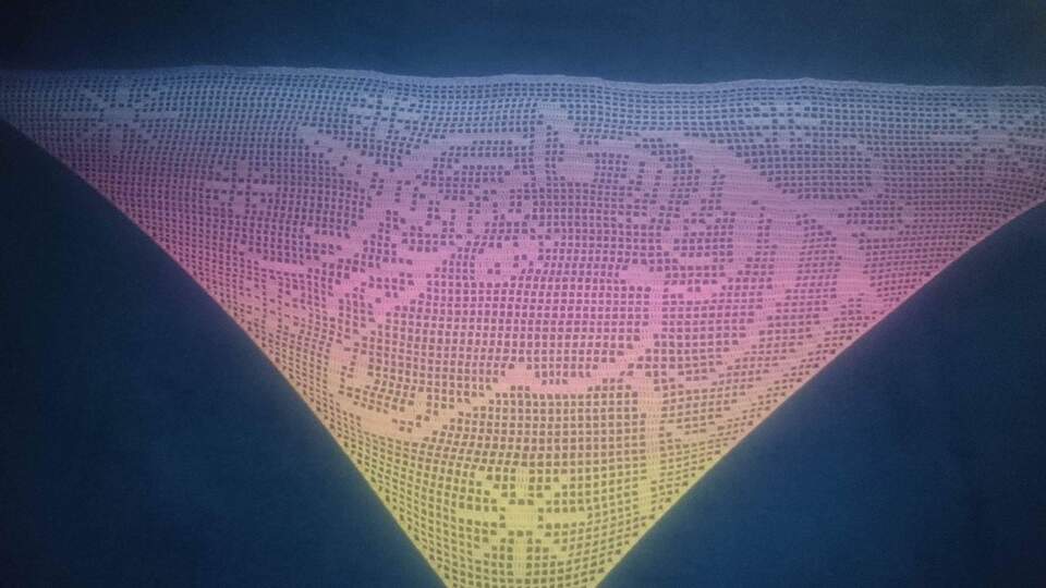 Motivtuch Unicorn, Einhorn Dreieckstuch, Häkelanleitung