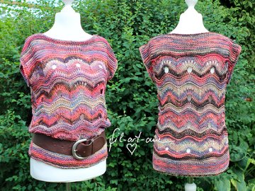 Shirt / Tunic "Linnea", Knitting Pattern, Size S - L/XL