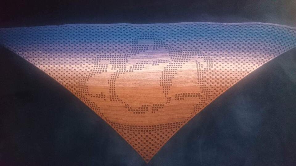 Motivtuch Schiff für Kinder, Kindertuch, Dreieckstuch, Häkelanleitung