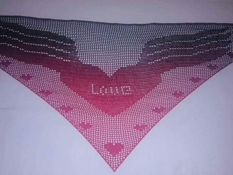 Motivtuch FlyingHeart, Dreieckstuch, Häkelanleitung