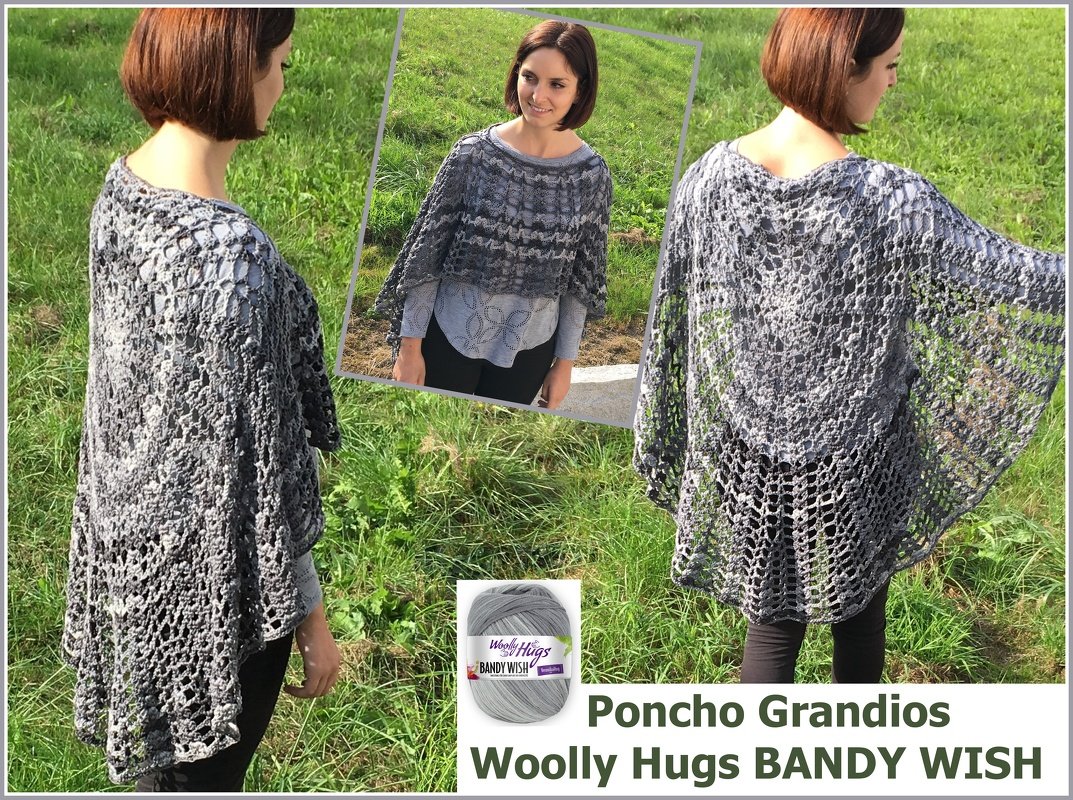 Poncho GRANDIOS aus Woolly Hugs BANDY-WISH gehäkelt