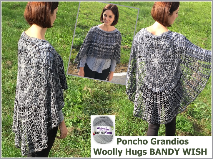 Poncho GRANDIOS aus Woolly Hugs BANDY-WISH gehäkelt
