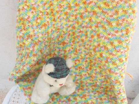 Häkelanleitung Babydecke mit Fransen