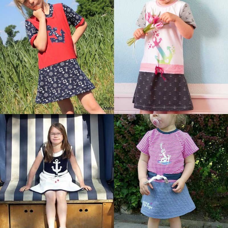 Ebook Meer Mädchen Kleid Gr. 62-170 + Plotterdateien SET Anker, Muscheln, Statements - Bild 4