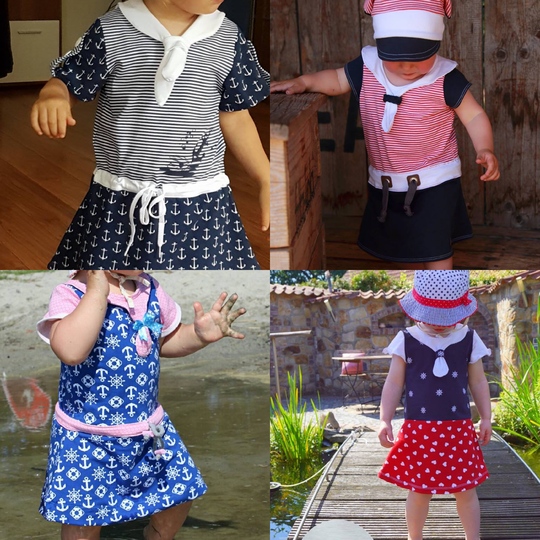 Ebook Meer Mädchen Kleid Gr. 62-170 + Plotterdateien SET Anker, Muscheln, Statements