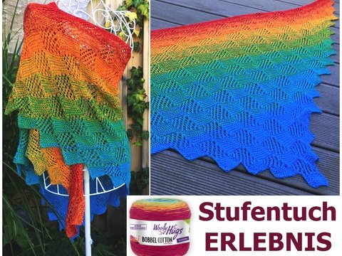 Stufentuch "ERLEBNIS" aus 1 Woolly Hugs BOBBEL-COTTON stricken