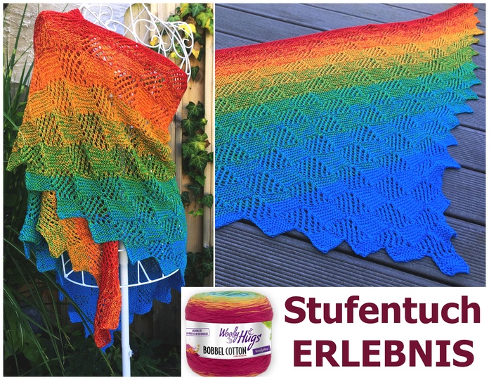 Stufentuch "ERLEBNIS" aus 1 Woolly Hugs BOBBEL-COTTON stricken