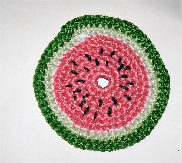 Früchte häkeln (Untersetzer, Glasdeckel, Topflappem)