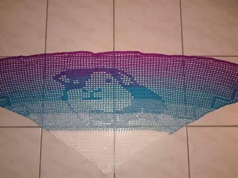 Motivtuch Meerschweinchen, Dreieckstuch, Häkelanleitung