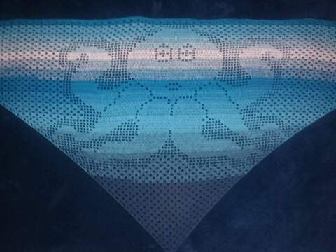 Motivtuch Oktopus, Dreieckstuch, Häkelanleitung