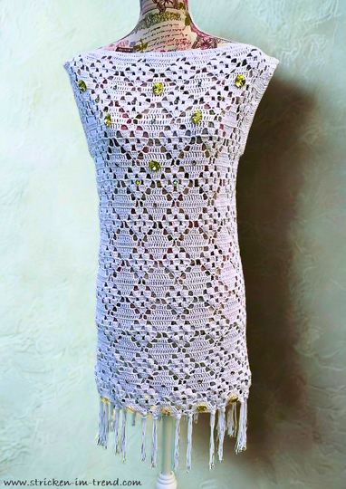 Crochet Tunic Dress Pattern with Fringe | Beach Tunic BEACH#ready