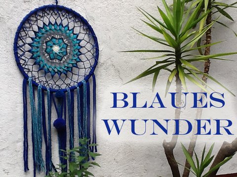 Traumfänger "Blaues Wunder"•.¸¸☆ஜீ✽.•*`*•.¸¸.✽