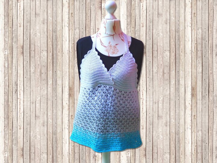 2 in 1 Häkelanleitung Neckholder - Tunika Ocean Summer - alle Größen