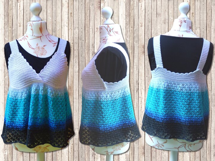 2 in 1 Häkelanleitung Neckholder - Tunika Ocean Summer - alle Größen