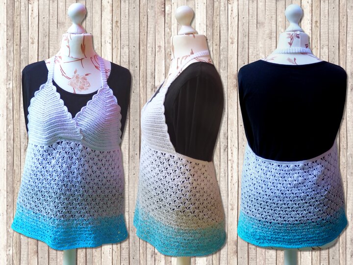 2 in 1 Häkelanleitung Neckholder - Tunika Ocean Summer - alle Größen