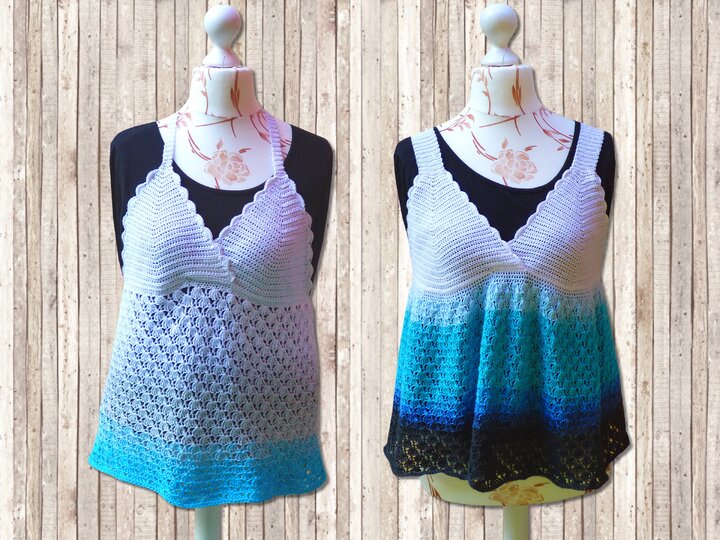 2 in 1 Häkelanleitung Neckholder - Tunika Ocean Summer - alle Größen