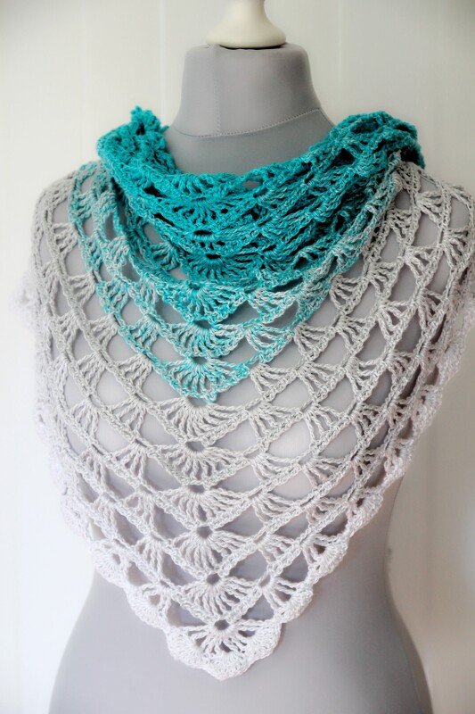 crochet pattern triangular shawl "Azores", suitable for beginners - Image 2
