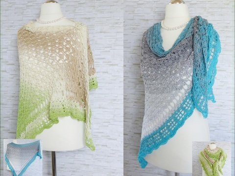 "Imara" schönes Häkeltuch / Dreieckstuch