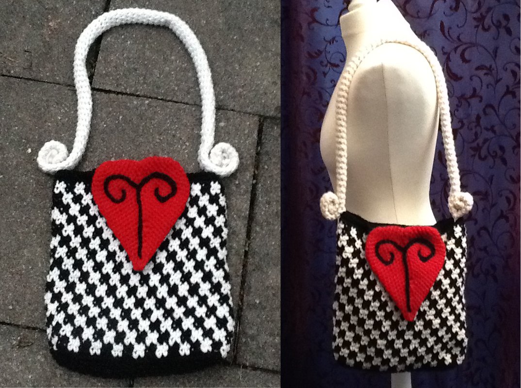 Tapestry für Anfäger - Schachbretttasche  ♥❤♥„Herzkönigin“♥❤♥