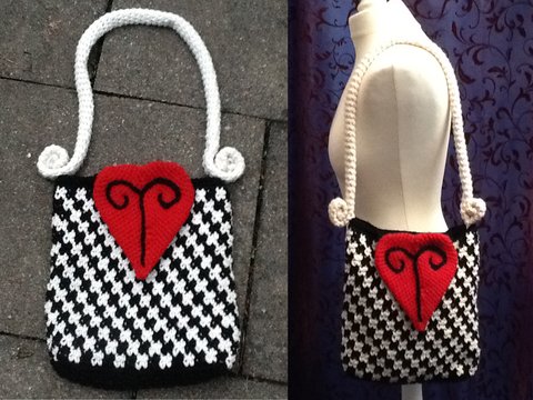 Tapestry für Anfäger - Schachbretttasche  ♥❤♥„Herzkönigin“♥❤♥