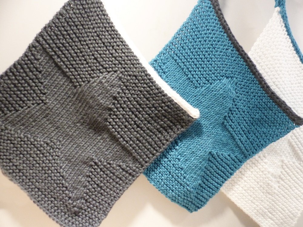 Einfache, gestrickte Topflappen mit farbiger Kante, Einheitsgröße - Bild 2