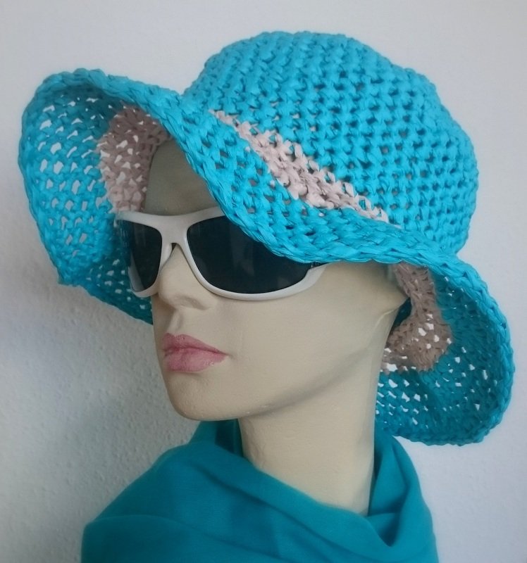 Häkelanleitung für einen Sommer-Sonnen-Hut in verschiedenen Größen