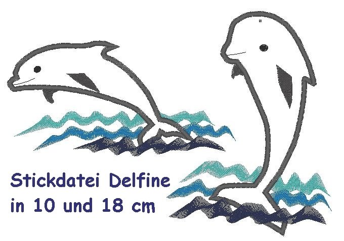 Stickdatei Delfin Delphine