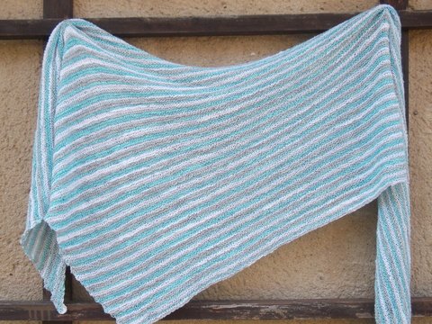 Dreiecktuch Weiß-Grau-Türkis