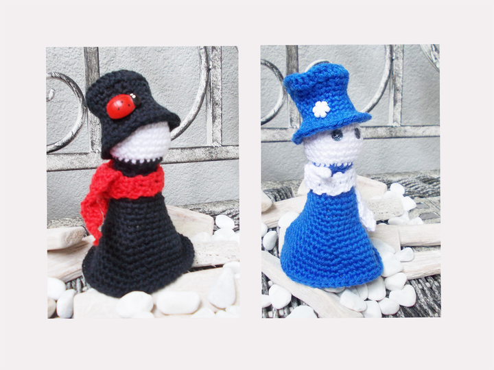 Häkelanleitung für Puppe "Louis" mit Hut und Schal, ca. 12 - 15 cm hoch, toll zum Verarbeiten für Wollreste