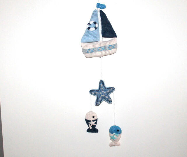 Maritime Deko häkeln – Segelboot, Seestern und Fische (deutsche Anleitung)