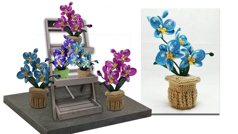 Blaue Schmetterlings Orchidee - Häkelanleitung - Bild 2